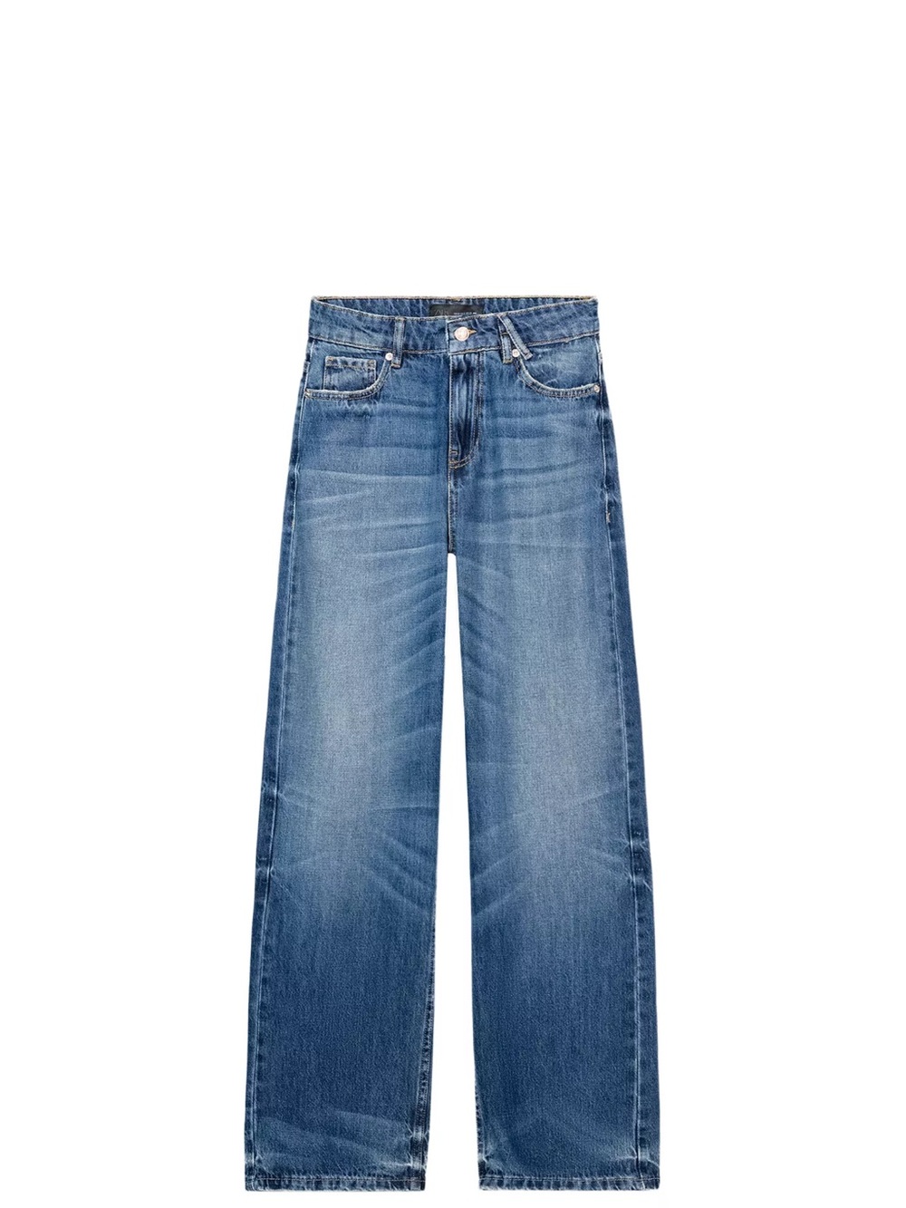 Zara High Rise Straight Denim Jeans
